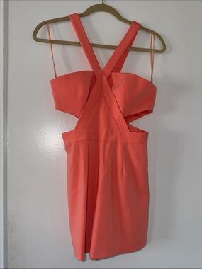 JAYGODFREY Coral Satin Party Dress